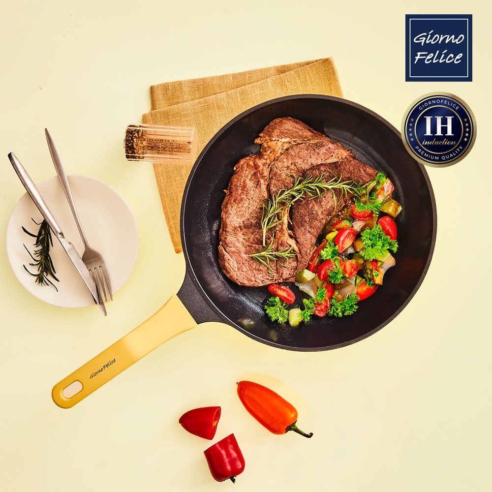 GIORNO FELICE Fresh-Up Ceramic Prime Shield 3X Coating Frying Pan 28cm Induction Compatible Non-Stick Lightweight